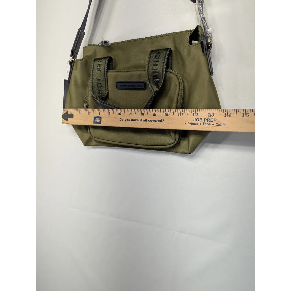 NWT‎ Tommy Hilfiger Olive Green Nylon Tote Bag Crossbody Adjustable Strap